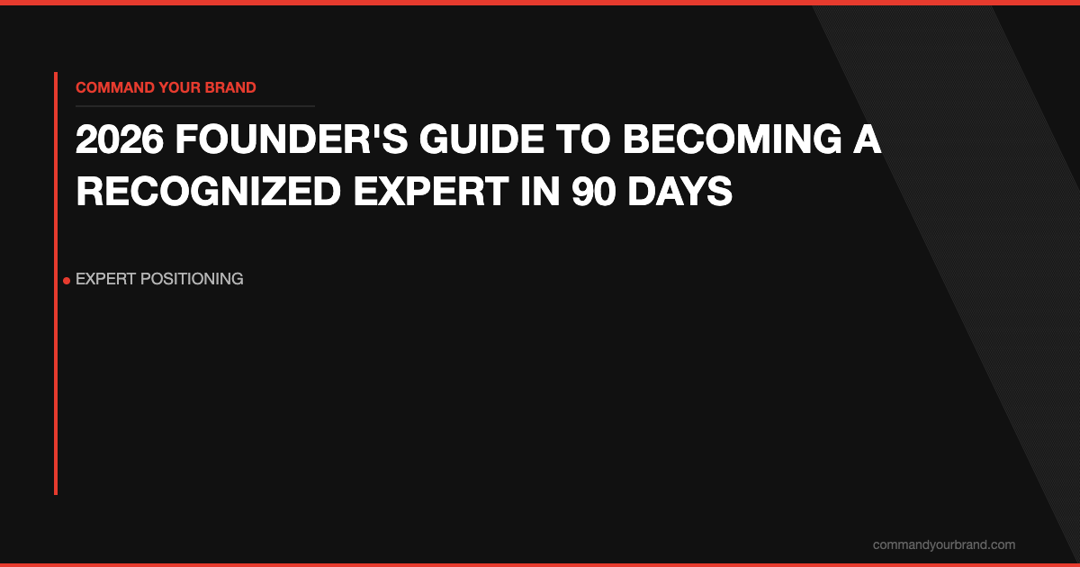 2026 Founder’s Guide to Becoming a Recognized Expert in 90 Days