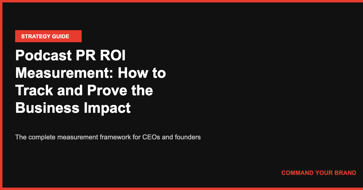 Podcast PR ROI Measurement: How to Track and Prove the Business Impact of Every Appearance