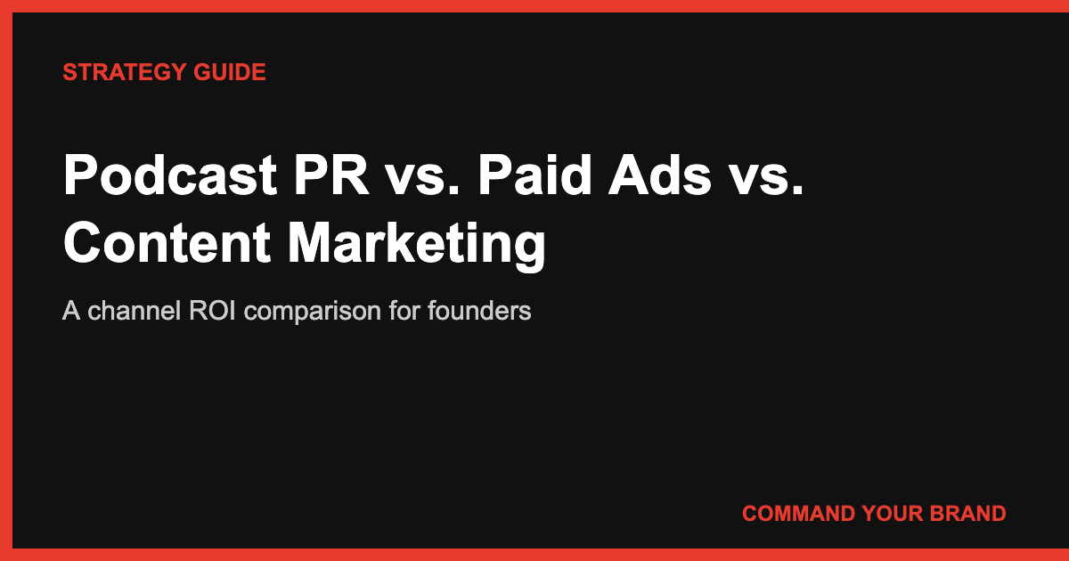 Podcast PR vs. Paid Ads vs. Content Marketing: A Channel ROI Comparison for Founders