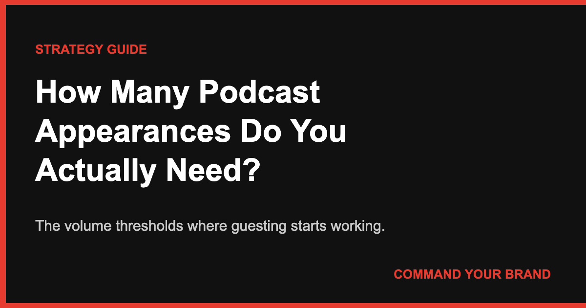 How Many Podcast Appearances Do You Actually Need to See Results?