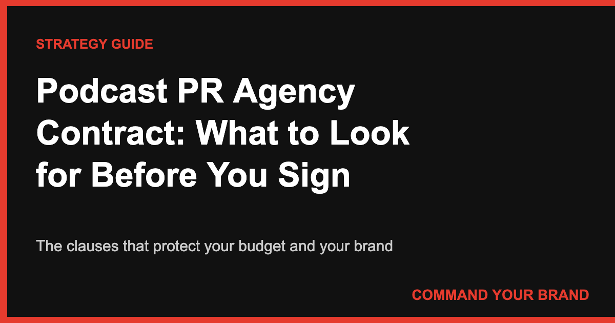 Podcast PR Agency Contract: What to Look for Before You Sign